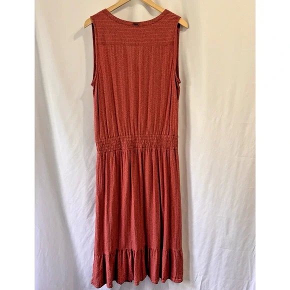 Prana Dress Womens L Teracotta Red Sentinel Maxi Modal Boho Hippie Granola - Picture 7 of 9